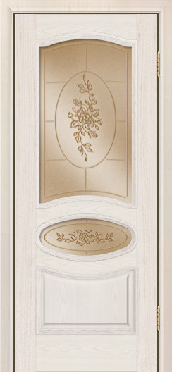 ЛайнДор Межкомнатная дверь Оливия-Л ПО 3D Роза, арт. 10520 - фото №1