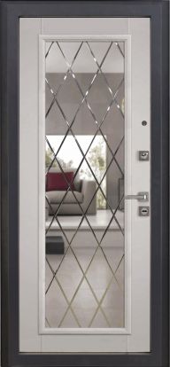 Входная металлическая дверь Атлант CAPRICE 2 замка 1мм металл (Букле коричневый + МДФ с зеркалом)
